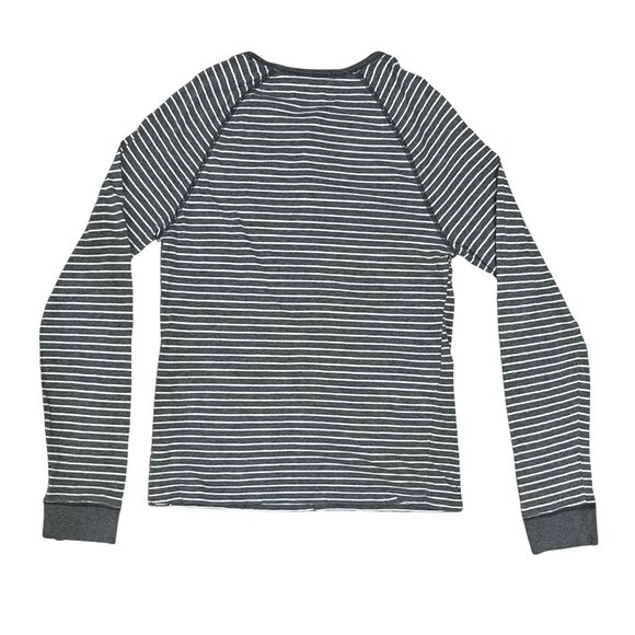 Aeropostale Women's Gray Striped Henley Long Sleeve Top Sz S Casual Classic - Picture 10 of 10
